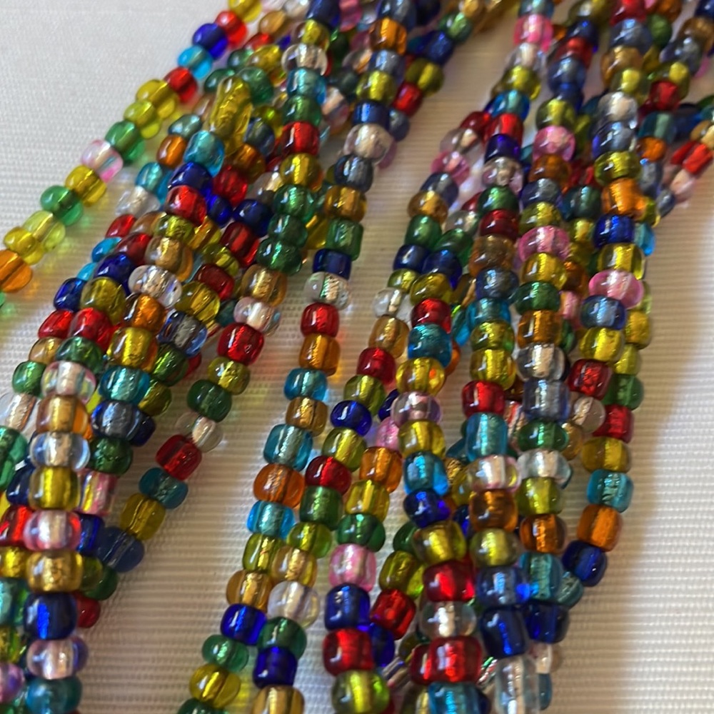Lot of 9 multicolor glass beads strands unfinished for jewelry and crafts 30” L - Picture 5 of 7